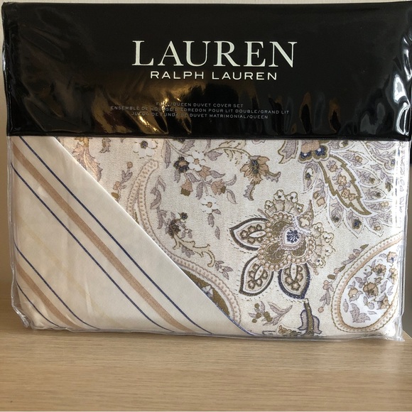 NEW Ralph Lauren Estella Paisley Full/Queen Duvet Cover Set 100% cotton2023-10a9 - Picture 3 of 5
